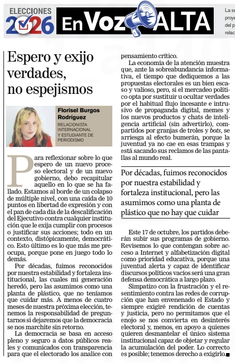 Artículo Página 15,UCR-Electoral, Florisel Burgos Rodríguez