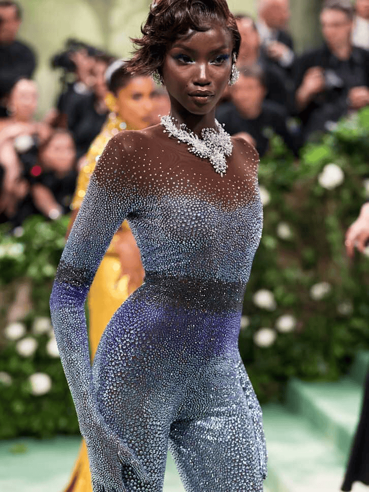 Anok Yai en la MET Gala 2024 vestida por Swarovski